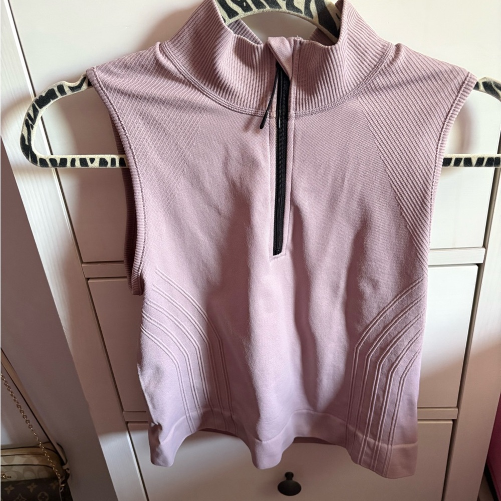 Pink Sleeveless Polo Crop Tank Top